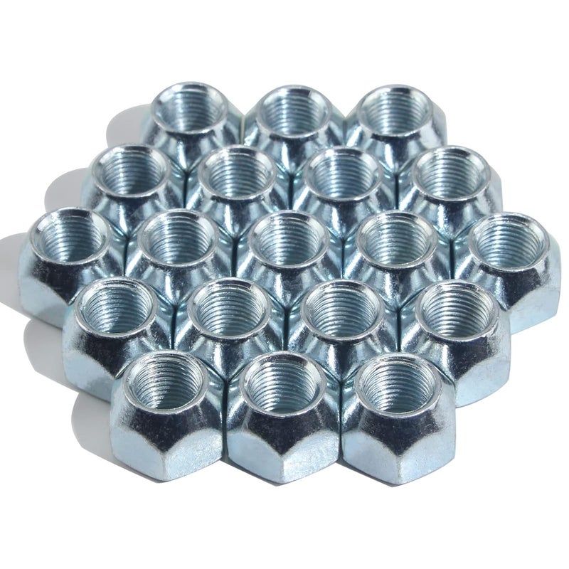 iBroPrat 20pcs 1/2-20 Inch Trailer Lug Nuts Zinc Plated 509 Tire Lugs Wheel Nuts 50-53911 Open End Acorn Lug Nuts for 1/2" Wheel Lug Studs RV Truck Tire Bolt - Image 1